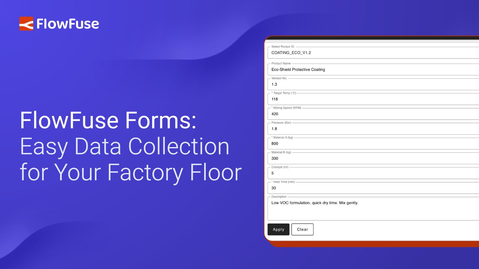 Image representing FlowFuse Forms: Easy Data Collection for Your Factory Floor