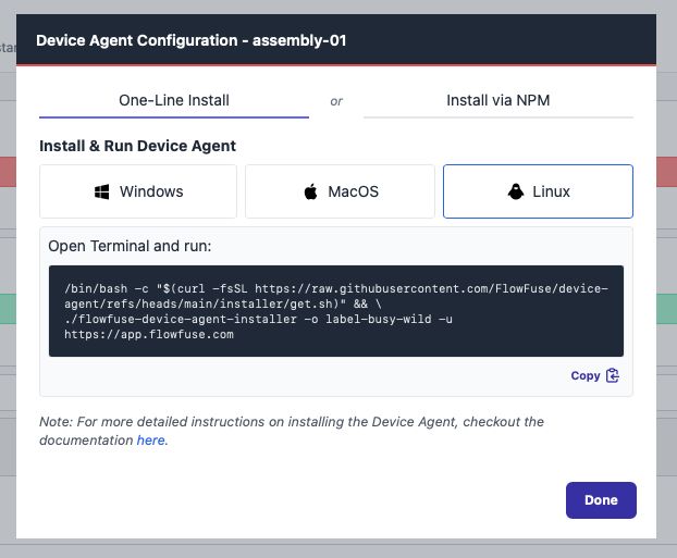 Screenshot of the dialog shown to a user when a Device is registered