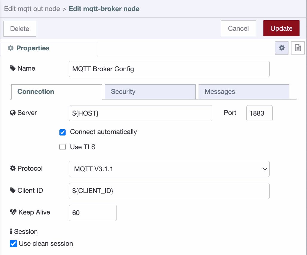 Configuring mqtt-broker-config node